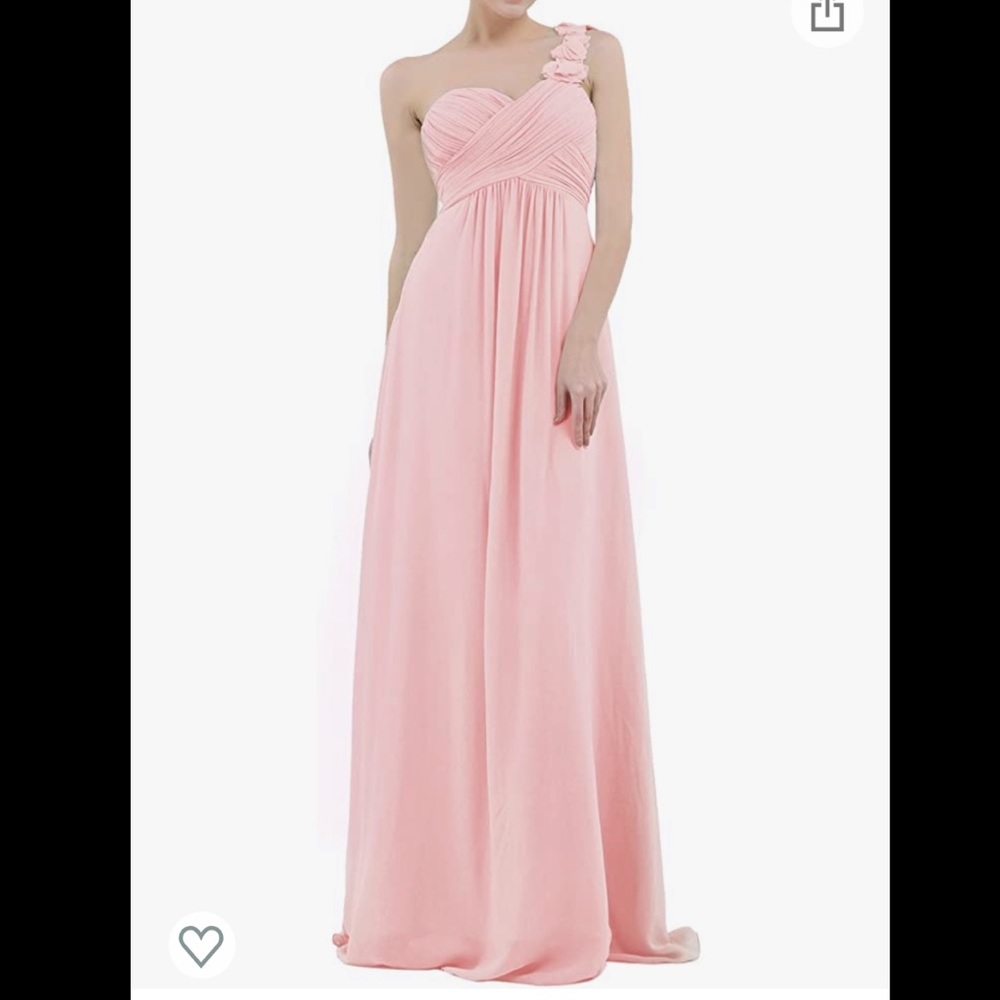 Long Chiffon Prom Dress - One Shoulder - Size 4